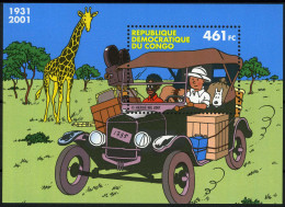 2001 - Democratische Republiek Kongo - Rép. Dém. Du Congo - Kuifje - Tintin - Strips - BD - Comics - Blok - Emissions Communes