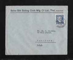 1933 BILDNIS GRÉGOIRE GIRARD ► Brief Mit Zudruck "Swiss Silk Bolting MfG.Co. Ltd." In Thal/SG Nach New York - Storia Postale