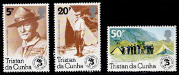 Tristan Da Cunha 327, 75 Years Of The Scout Movement: Scout Camp On Tristan Da Cunha, Etc., MiNr. 327-329 - Ongebruikt