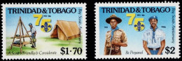 Trinidad And Tobago 1986, 75 Years Of Scouting In Trinidad: Scout Camp, Scouts (1911 And 1986), MiNr. 534-535 - Ongebruikt