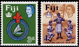 Fiji 1964, 50 Years Of The Scout Movement In Fiji: Scout Badges, Scouts From Fiji, India And Europe, MiNr. 178-179 - Unused Stamps
