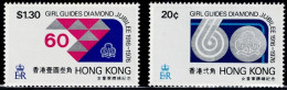 Hong Kong 1976, 60 Years Of The Girl Scout Movement In Hong Kong: Number 60, Girl Scout Emblem, Etc., MiNr. 324-325 - Ungebraucht