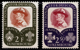 Luxembourg 1957, 17 June. 50th Anniversary Of The Scout Movement; 100th Birthday Of Robert Baden-Powell, MiNr. 567-568 - Nuevos