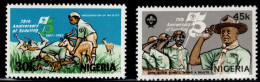 Nigeria 1982, 75th Anniv. Of The Scout Movement; 125th Birthday Of Robert Baden-Powell: Animal Welfare, MiNr. 391-392 - Neufs