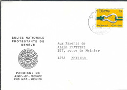 SUISSE 1988: LSC De Jussy (GE) Affr. De 35c, Pli - Lettres & Documents