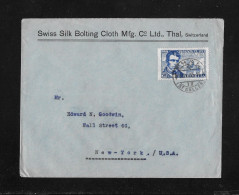 1931 BILDNIS ALEXANDRE VINET ► Brief Mit Zudruck "Swiss Silk Bolting MfG.Co. Ltd." In Thal/SG Nach New York - Storia Postale