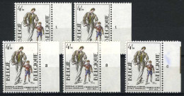 België 1752 - Plaatnummers 1-1-3-3-6 - 1971-1980
