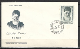 INDE. N°162 Sur Enveloppe 1er Jour (FDC) De 1963. D. Naoroji. - FDC