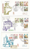 FDC Venetia Castelli 1° Emissione 1980 #7 Buste Viaggiate Dei 24v + 2 Coppie Bobine - Châteaux