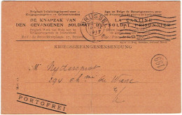 Kriegsgefangenensendung. Cantine Du Soldat Prisonnier. Brussel To Holzmiden 1917. - Prisioneros