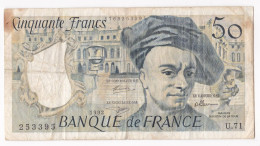 50 Francs Quentin De La Tour 1992 Alphabet U.71 N° 253395, Circulé - 50 F 1976-1992 ''quentin De La Tour''