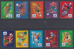 FRANCE 1998 FOOTBALL WORLD CUP FULL SET OF 10 STAMPS - 1998 – Frankrijk