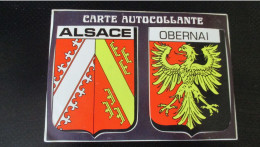 Carte Postale Blason Adhésif Alsace Obernai - Autocollants