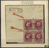 België DEPOT Stempel Op 219 In Blok Van 4 - Kleine Montenez - 10F - Met Gelegenheidsafstempeling - 1921-1925 Petit Montenez