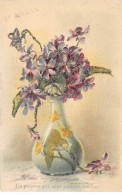 1er Avril - N°87537 - Je Vous Envoie .... Un Poisson Qui Vous Portera Bonheur - Violettes Dans Un Vase - 1er Avril - Poisson D'avril