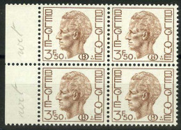 België S64P2 ** - Koning Boudewijn - Type Elström - 3,50 Bruin - WIT Papier - BLANC - Dienstzegels - Timbres De Service - Ungebraucht