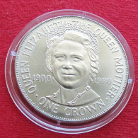 Isle Of Man 1 Crown 1980 Queen Mother 80 Years Ile De Man Isla De Man Isola Di Man UNC ºº - Isla Man