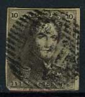 België 1 - 10c Bruin - Koning Leopold I - Epauletten - 1849 Mostrine