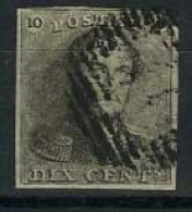 België 1 - 10c Bruin - Koning Leopold I - Epauletten - Perceptie - 1849 Mostrine