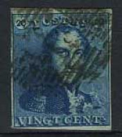 België 2 - 20c Blauw - Koning Leopold I - Epauletten - 1849 Mostrine
