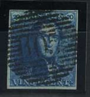 België 2b - 20c Donkerblauw - Koning Leopold I - Epauletten - 105 - Saint-Nicolas - 1849 Epauletten