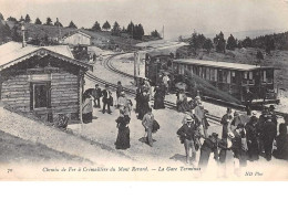 Chemin De Fer . N°51238 . Plateau Du Mont Revard.la Gare Avec Train - Stazioni Con Treni