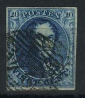 België 4 - 20c Blauw - Koning Leopold I - Medaillon - 24 - 1849-1850 Medaillen (3/5)