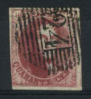 België 5 - 40c Karmijnroze - Koning Leopold I - Medaillon - 24 - 1849-1850 Medaglioni (3/5)