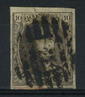 België 10 - 10c Bruin - Koning Leopold I - Langwerpig Medaillon - 2 - 8 Lijnen - 8 Barres - 1858-1862 Medallions (9/12)