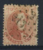 België 16A - 40c Karmijnrosze - Koning Leopold I - Getande Medaillon - 217 - 1863-1864 Medaillons (13/16)