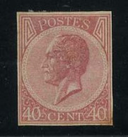 België 20 * - 40c Bleekroze - Koning Leopold I - Ongetand - Zonder Specimen - 1865-1866 Profilo Sinistro