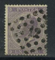 België 21 - 1F Violet - Koning Leopold I - 12 - 1865-1866 Profiel Links