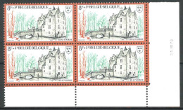 België 1941 - Culturele - Kasteel - Château - Blok Van 4 - 31 VIII 79 - Dated Corners