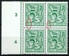 België 1960P7-Cu - Heraldieke Leeuw - 5F Groen - Verticale Lijn - Ligne Verticale - Other & Unclassified