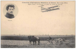 Aviation . N°46317 . Concours D Aeroplanes De Reims Biplan Bilan Le Canard Pilote Par Colliex.  Avion . Aviateur . - Reuniones