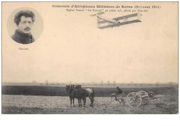 Aviation . N°46317 . Concours D Aeroplanes De Reims Biplan Bilan Le Canard Pilote Par Colliex.  Avion . Aviateur . - Fliegertreffen