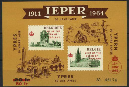 België E101 - Velletje Ieper Van 1964 - Met Rode Opdruk "Visit Of The Queen Of England" - Erinnophilie - Reklamemarken [E]