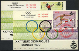 België E121/22 - Olympische Spelen - München 1972 - Kogelstoten - Hordenlopen - Met Opdruk - Gestempeld - Oblitéré - Erinnofilie [E]