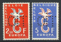 België PR133/34 ** - Europa 1958 - 40 Jaar IAO - Europazegels Geperforeerd Met OIT - Privées & Locales [PR & LO]