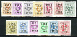 België PRE712/PRE724 ** - 1961 - Cijfer Op Heraldieke Leeuw - Chiffre Sur Lion Héraldique - Preo Reeks 54 - 13w. - Typos 1951-80 (Ziffer Auf Löwe)