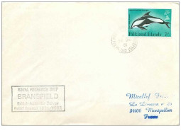 TIMBRES.n°2934.EXPEDITION POLAIRE.FALKLAND ISLAND-MONTPELLIER FRANCE.1981.ROYAL RESEARCH SHIP BRANSFIELD - Andere & Zonder Classificatie