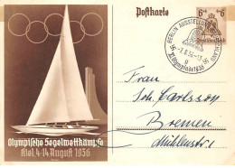 Sports - N°91641 - Jeux Olympiques - Allemagne 1936 - Voilier - Entier Postal - Olympic Games