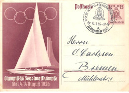 Sports - N°91640 - Jeux Olympiques - Allemagne 1936 - Voilier - Entier Postal - Carte Vendue En L'état - Olympic Games