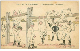 SPORTS.n°49.ILLUSTRATION.A LA CASERNE.LES EXERCICES : LES BARRES - Ginnastica