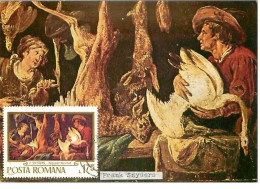 ROUMANIE.CARTE MAXIMUM.n°156.FRANS SNYDERS.MARCHAND DE GIBIER - Maximum Cards & Covers