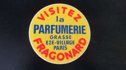 Autocollant Vintage Parfumerie Fragonard Grasse  Eze-Village ( 10 Cm Diamètre ) - Adesivi