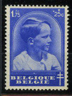 België 444-V * - Prins Boudewijn - Wit Punt Boven Cijfer 2 - Point Blanc Sur Le 2 - 1931-1960