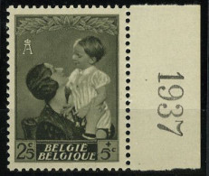 België 448 ** Koningin Astrid - Met Jaartal - Esquinas Fechadas