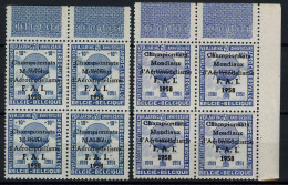 België E77 ** + Kleurproef ** - Wereldkampioenschappen Modelvliegtuigen - Epreuve De Couleur - Lichtblauw + Blauw - Erinnofilie [E]