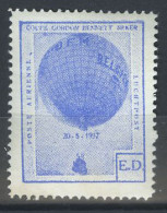 België E17 ** - Gordon-Bennett Beker - E.D. Blauw - Getand - Erinnophilie [E]